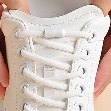 1 Pair Elastic No Tie Shoelaces Metal Lock Sneakers Quick Lace System - NEW