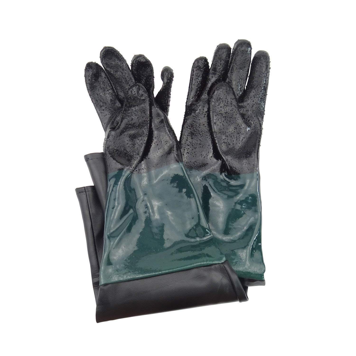 23.6 Inch Rubber PVC Sandblasting Gloves for Sandblast Cabinet Protection