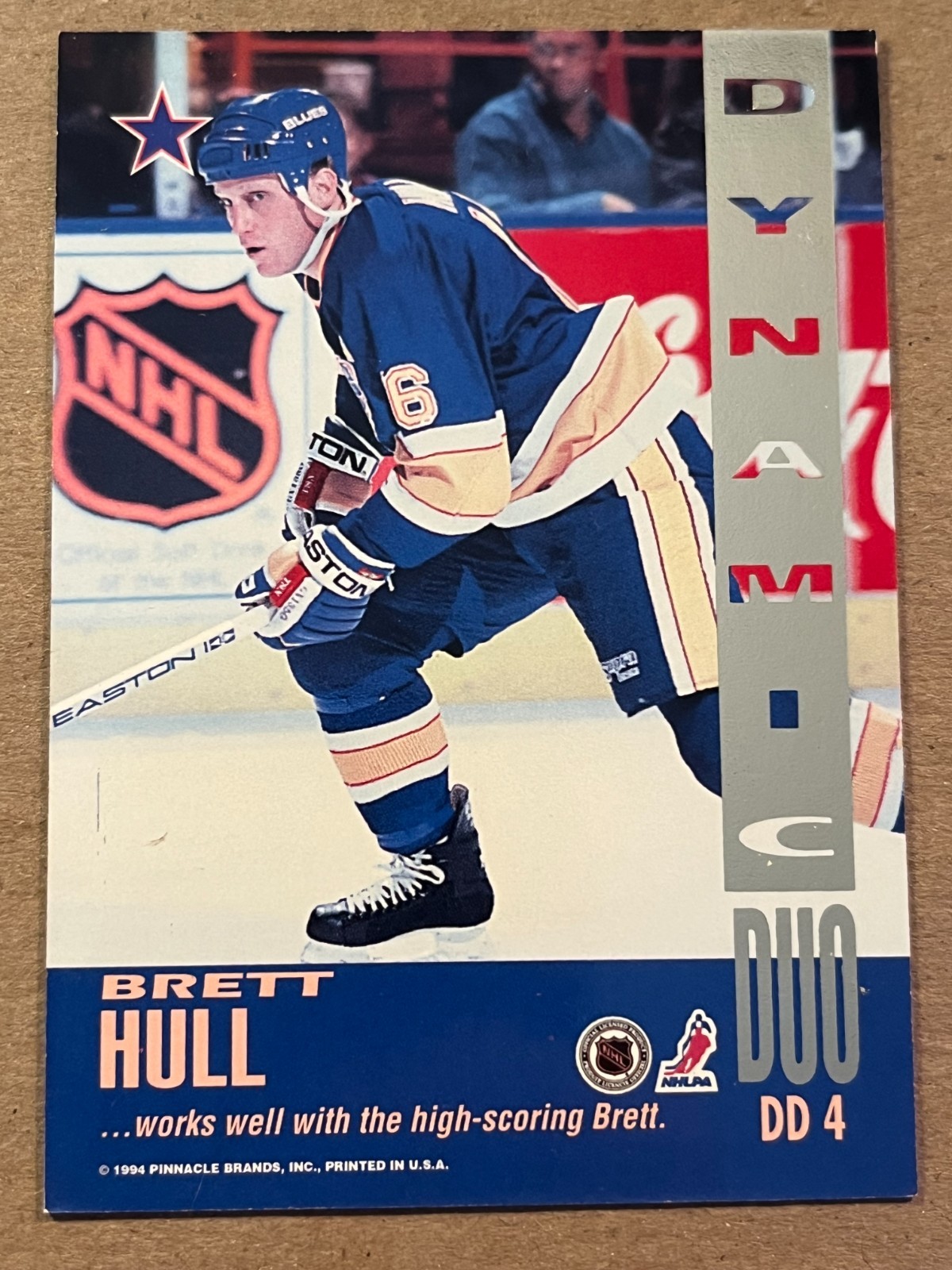 1994-95 SCORE - DYNAMIC DUO INSERT  - BRETT HULL / CRAIG JANNEY BLUES #DD4