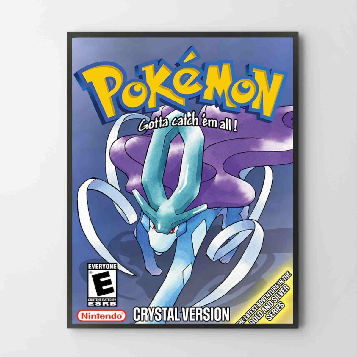 Poster Pokemon Crystal Version Nintendo GBC BOX ART Unframed