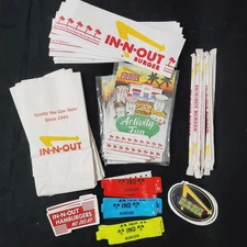IN-N-OUT Burger KIDS Birthday Grab Bags Hats,  Straws & Stickers (6 each)