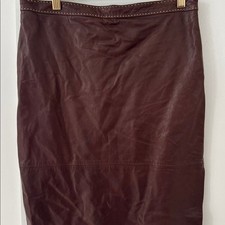 Ralph Lauren Sport Brown Leather Skirt Size 6