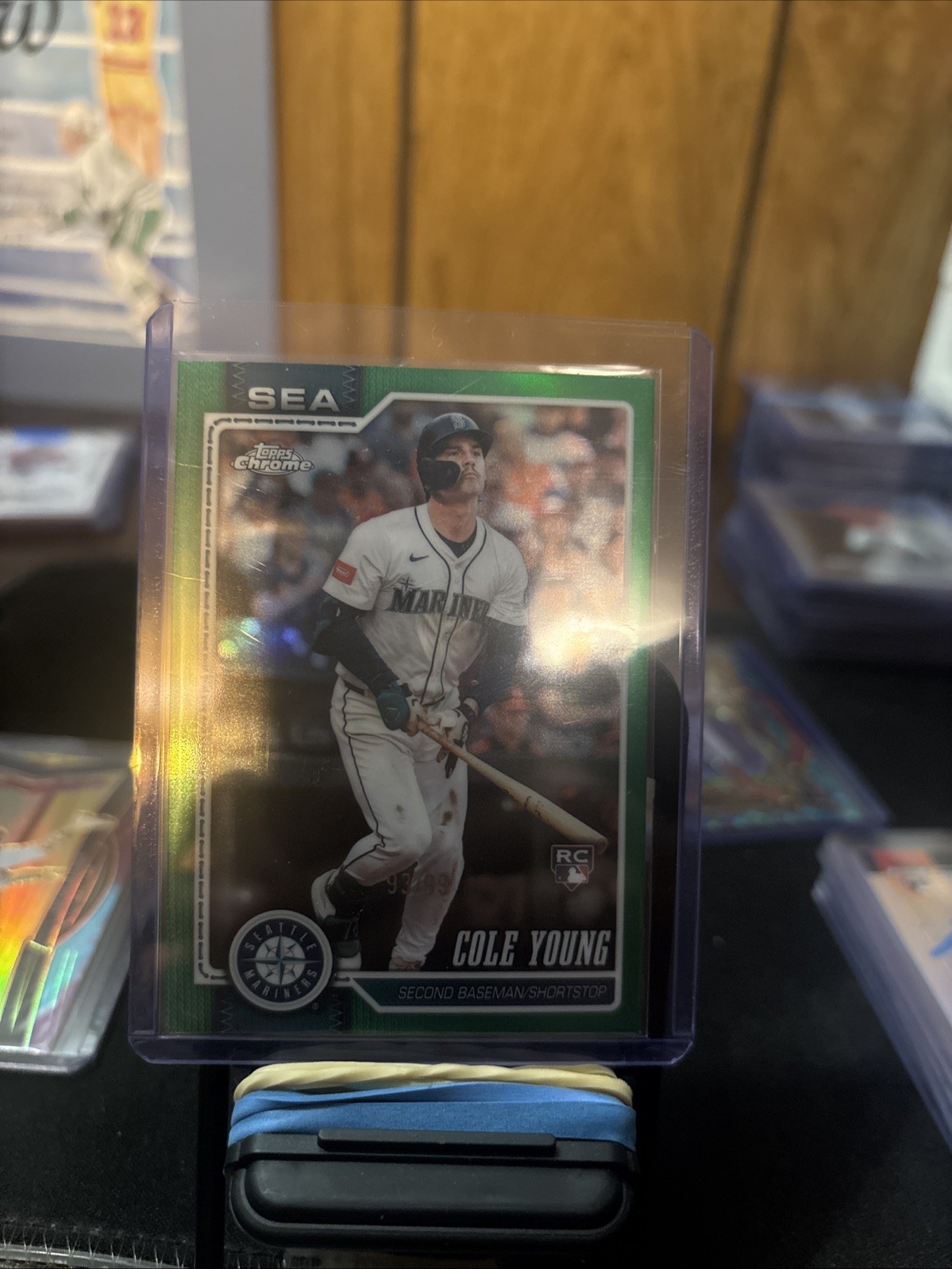 2026 Topps Chrome Cole Young Green 93/99 Color Match Rookie