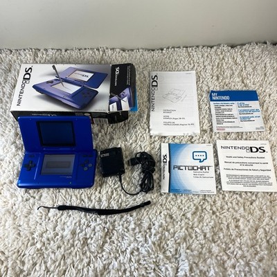 Nintendo DS Original NTR-001 Electric Blue Handheld System Complete in Box CIB