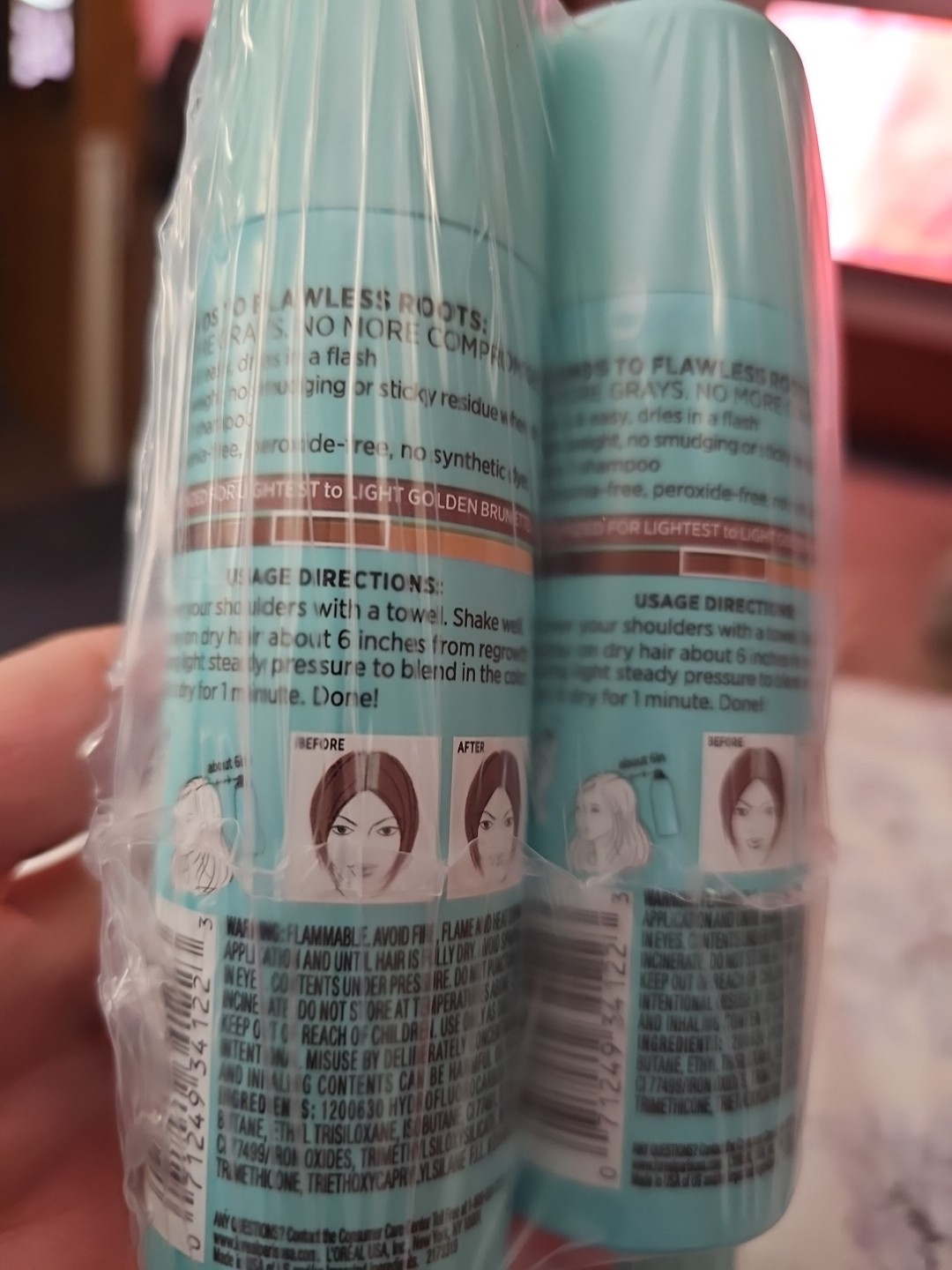 L'Oreal Magic Root Cover Up Light Golden Brown Gray Concealer Spray Lot Of 4