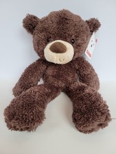 GUND Fuzzy Chocolate Brown Teddy Bear Plush 13.5" Soft Bean Weighted w/ Tag