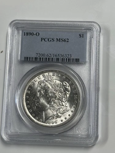 1890-O Morgan Silver Dollar PCGS MS62 Frosty White