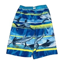 OP Ocean Pacific Shark Print Board Shorts Swim Trunks Lined Boys Youth XL 14-16
