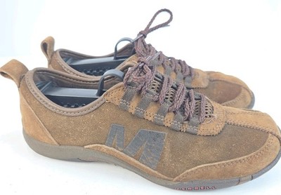 Merrell Women's Sz 7 Earth Brown Suede Leather Hiking Trail Ankle Shoes