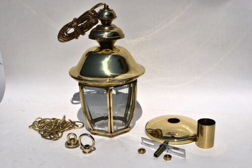 Indoor Outdoor Brass Hanging Pendant Light Fixture 3045 Uses 100-Watt Bulb NIB - Picture 2 of 5