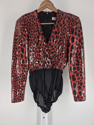 animal print sequin top