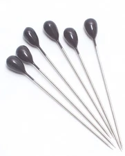 black color pearl head pins 2-3/4" ,All steel, fine and sharp. (144 per box) usa