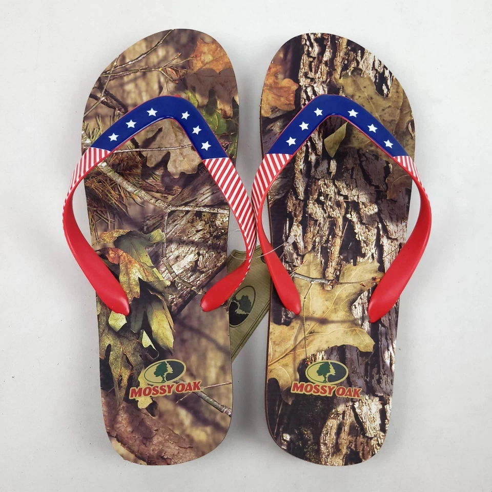 Mossy Oak Camo USA Flag Men’s Flip Flops Sandals | Size Medium 9/10 New - Image 2 of 4