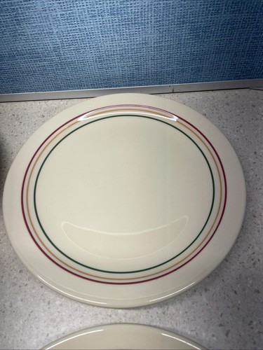 (4) IROQUOIS CHINA "PENDLETON" Dinner Plates 9” RESTAURANT WARE 3 STRIPES - Picture 4 of 10