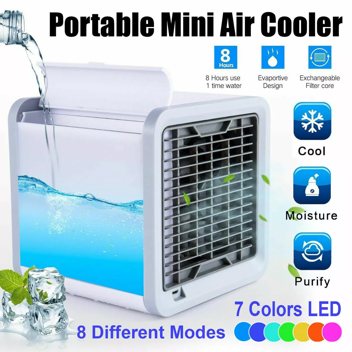 Portable Mini Air Cooler USB Air Conditioner Humidifier Purifier Cooler Fan UK