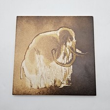 Vintage anni 60? POZZI GINORI Made in Italy PIASTRELLA "Arte Preistorica" Tema con Mammut