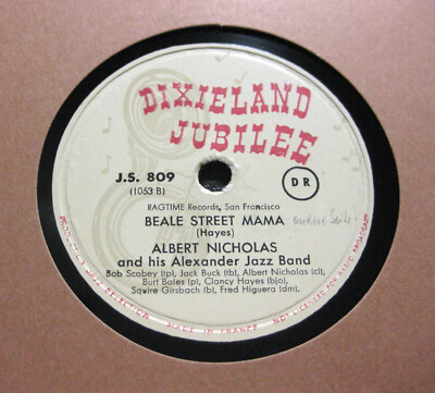 ALBERT NICHOLAS & ALEXANDER JAZZ BAND Beale Street Mama / Wolverine Blues (543)