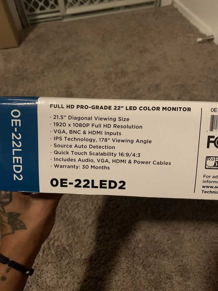 W BOX Technologies OE-22LED Full HD Pro-Grade LED Color Monitor 21.5" - Image 4 of 4