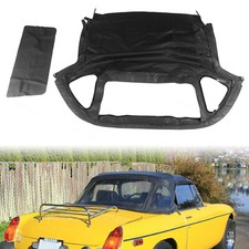 Fits 1971 1972-1980 Mg Mgb W 3pcs Plastic Windows Black Convertible Soft Top