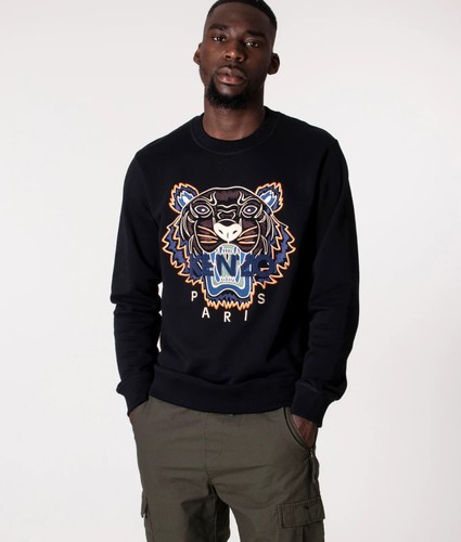 Kenzo L5813 Herren schwarz Tigerdruck Original Sweatshirt Größe XL