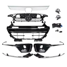 2021 2022 2023 Honda Accord Front Bumper Grille & Trim Cover & Fog Lights Bezels