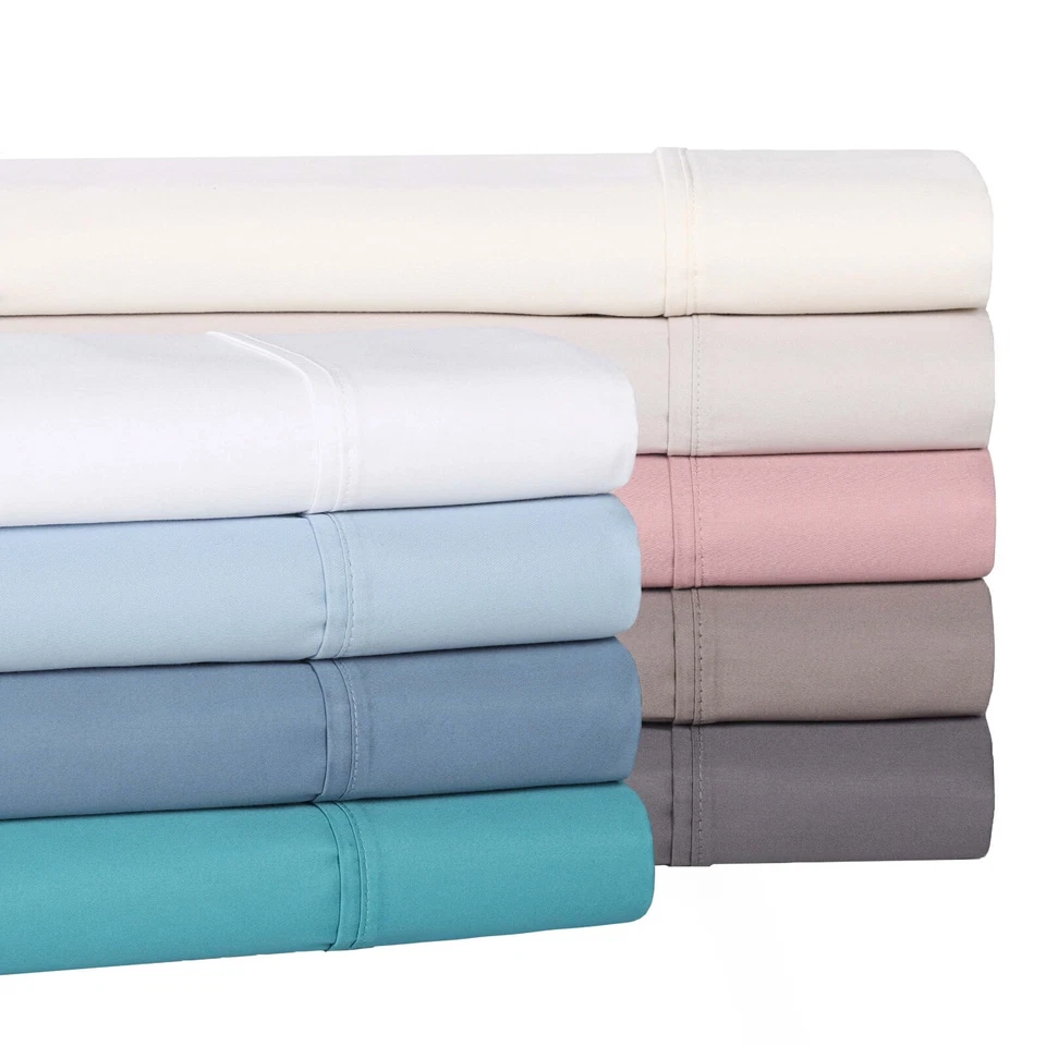 Cotton Blend 1400-1500 Thread Count Solid Deep Pocket Bed Sheet Set - Image 4 of 4