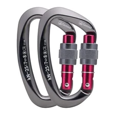 Heavy Duty Carabiner UIAA Certified Locking Carabiner 25KN About 5620 lbs Scr...