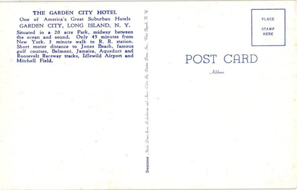 Postcard The Garden City Hotel, Garden City, Long Island, New York eBay