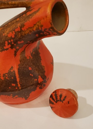 RARE PFALTZGRAFF FLAMBE GLAZED ART DECO MID CENTURY MODERN PITCHER PRISTINE - Picture 10 of 12