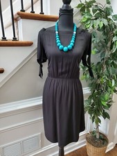 Heart & Hips Women's Solid Black 100% Rayon Bodycon Knee Length Dress Size Small