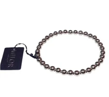 NWT Milor Italy Polished Silver Tone Beaded Bracelet Sz 7.25 Minimalist Luxury