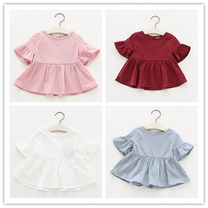 Newborn-Toddler-Baby-Kids-Girls-Flare-Sleeve-Tops-T-shirt-Blouse-Tee-Mini-Dress