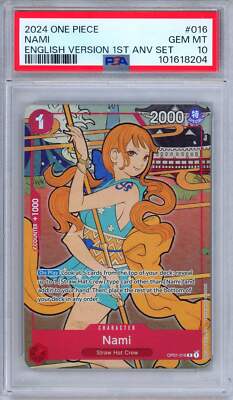 PSA 10 Nami OP01-016 English 1st Anniversary Collection Set One
