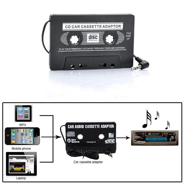 Adattatore CASSETTA Audio Jack 3,5mm cavo AUX per Radio lettore CD iPod MP3 - Immagine 4 di 4