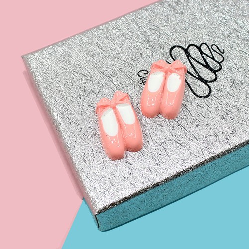 10 pcs Pink Ballet Shoes Resin Embellishments Flat Back Craft Decor 24x15x6 mm - Picture 4 of 5