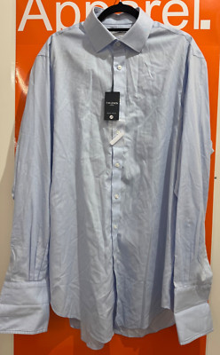 T.M Lewin Blue Check Twill Shirt, Regular Fit, Non Iron, 17.5 / 38,RRP £65, b208