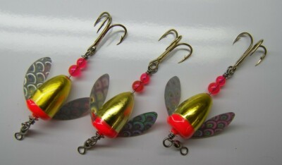 Lotto Di 3 Esche Rotanti Spin N Glo Worden's - Numero 4, Galleggianti Negative, Per Trota, Salmone, Steelhead