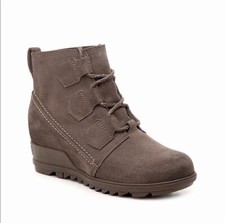 Sorel Women’s Evie Lace Boot Waterproof Leather Suede Size 7.5 Major Brown New