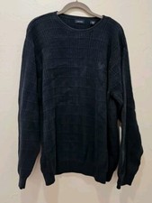 Izod Vintage Mens Heavyweight Crewneck Sweater Sz L Navy