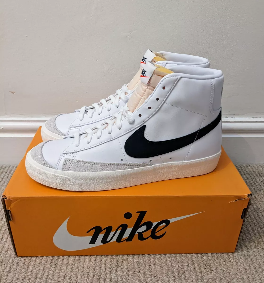 Nike blazer trainers top in white and yellow