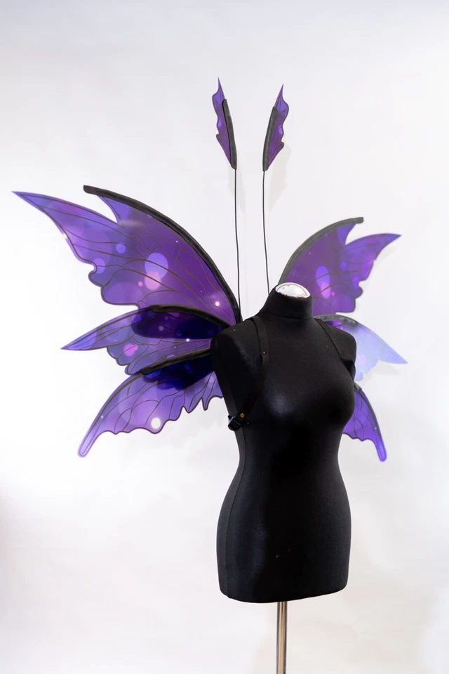 Disfraz Alas de Hadas Púrpura Adulto Mariposa Juegos con disfraces Iridiscente Halloween Foto 4 de 4