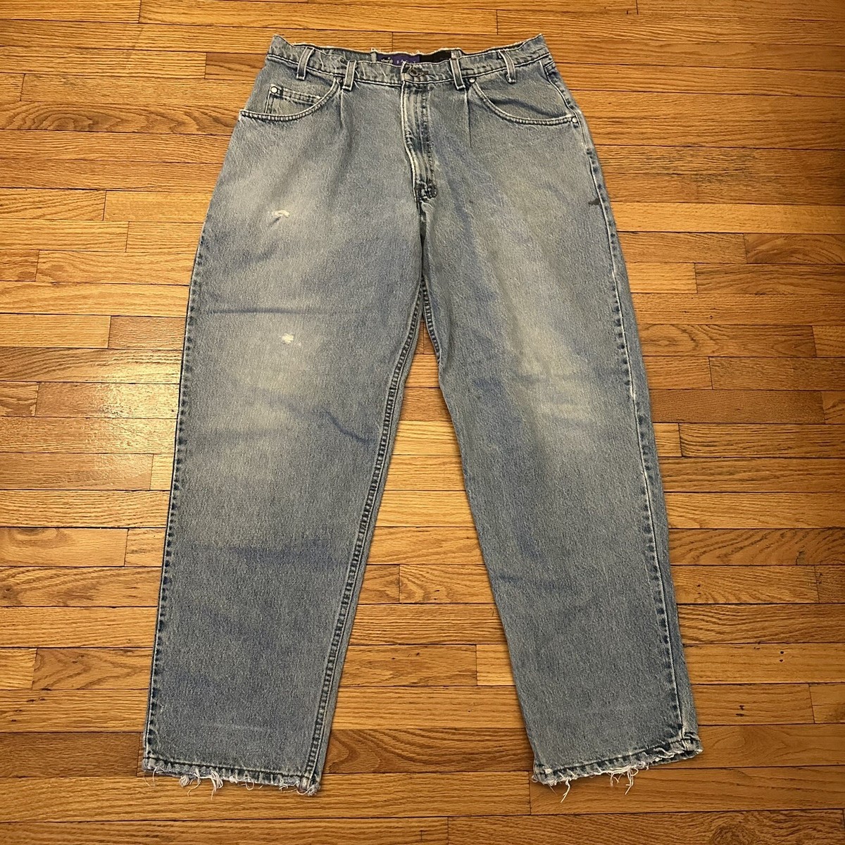Vintage 90s Levi's Silvertab Blue Baggy Denim Jeans 38x32 Made In
