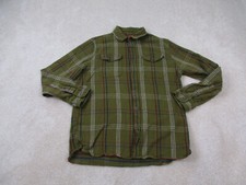 Iron and Resin Shirt Mens Large Green Button Up Long Sleeve Flannel Heavyweight