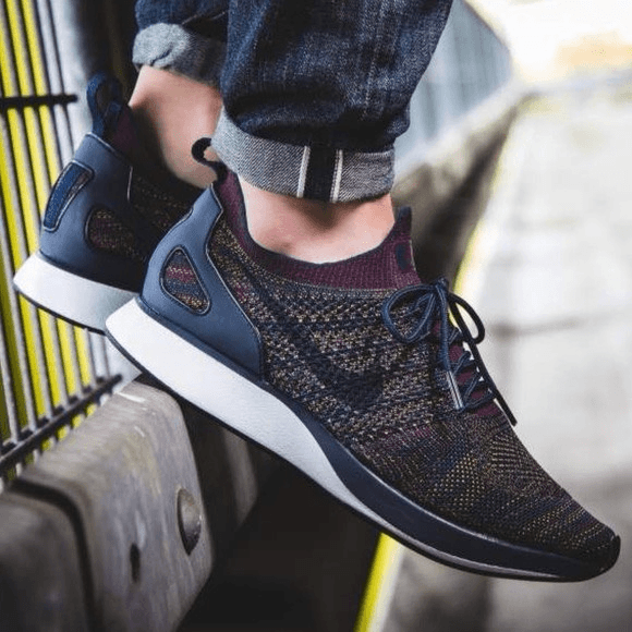 ✨NIKE Mens Air Zoom Mariah Flyknit Sneakers Navy /maroon✨ NIKE Mens Air Zoom Mariah Flyknit Sneakers Navy /maroon | eBay main image 3