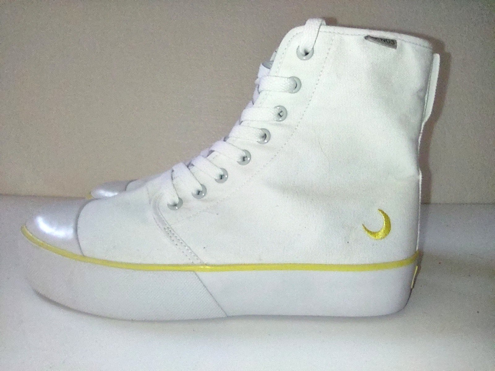 SAOLA Sneakers alte unisex Bangs tela uomo taglia 8 donna tg 9 5 bianche stringate