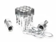 10 Lug Nuts 1/2-20 Open End Chrome SST Mag Nut + Washer 1.38 Shank Cragar Ford 