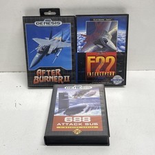 After Burner II F-22 Interceptor 688 Attack Sub 3 Sega Genesis Game Lot Retro image