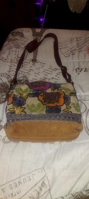 Floral Fossil Crossbody Bag Multiple Compartments, Key and Name Tag