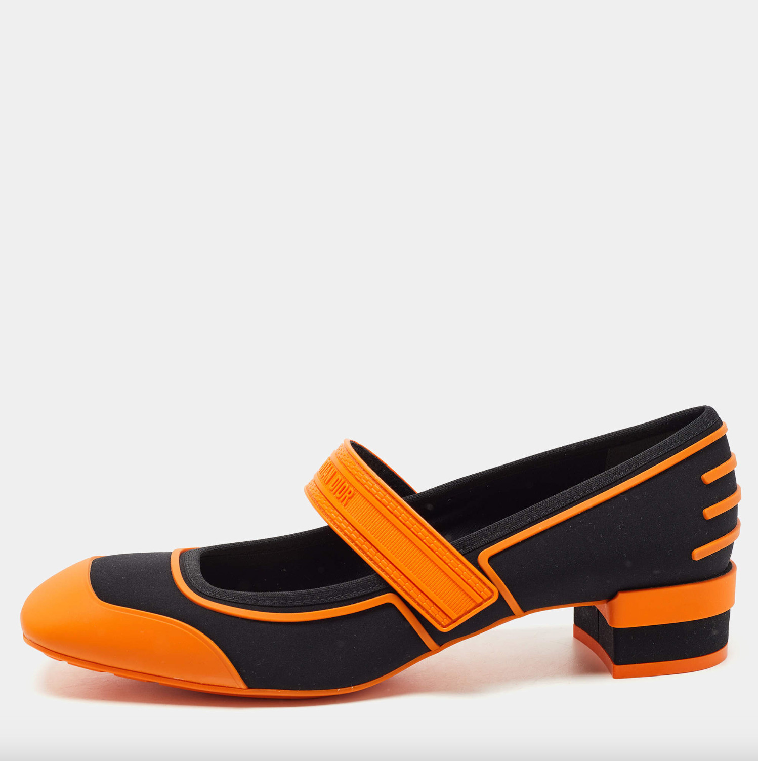 DIOR MARY JANES SIZE 39 ORANGE AND BLACK image 4