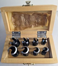 Woodworker's Choice 8pc Plug Wood Cutter Tool Set Straight & Tapered Drill Bit